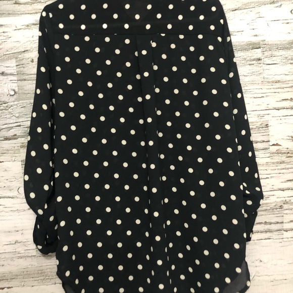 Lily Morgan sheer button down tunic length blouse - Picture 2 of 5